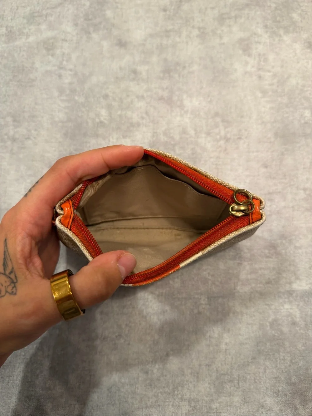 Vintage Coach Signature Zip Canvas Wristlet